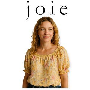 Joie Yellow Floral Off Shoulder Blouse Size Small NWT Summer Top Boho Chic Women